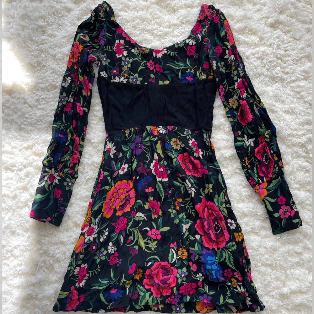 Trashy Diva floral long sleeve mini dress